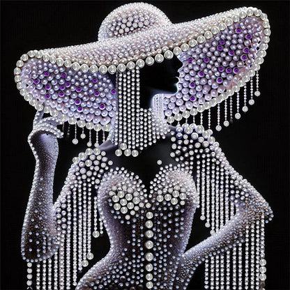 Ady In Elegant Hat - Special Shaped Drill Diamond Painting 30*30CM