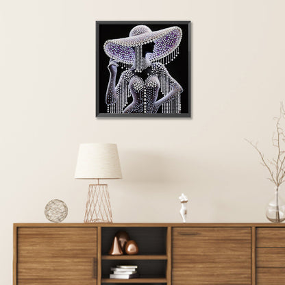 Ady In Elegant Hat - Special Shaped Drill Diamond Painting 30*30CM