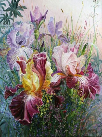 Flower - Full Round Drill Diamond Painting 40*50CM