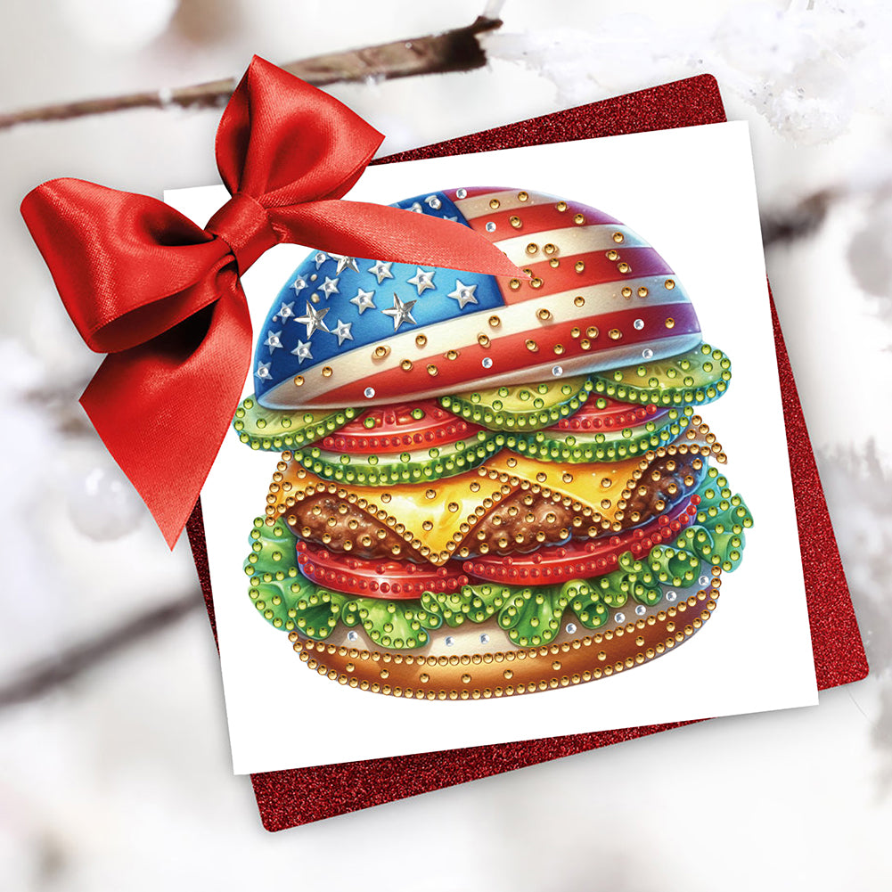 6Pcs Independence Day Diamond Painting Greeting Cards DIY Diamond Drawing Card