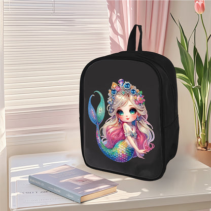 Mermaid Special Shape Diamond Art School Bag Diamond Art Knapsack for Art Crafts