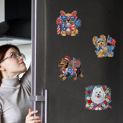 6 Pcs Diamond Art Fridge Magnet DIY Diamond Painting Refrigerator Magnet