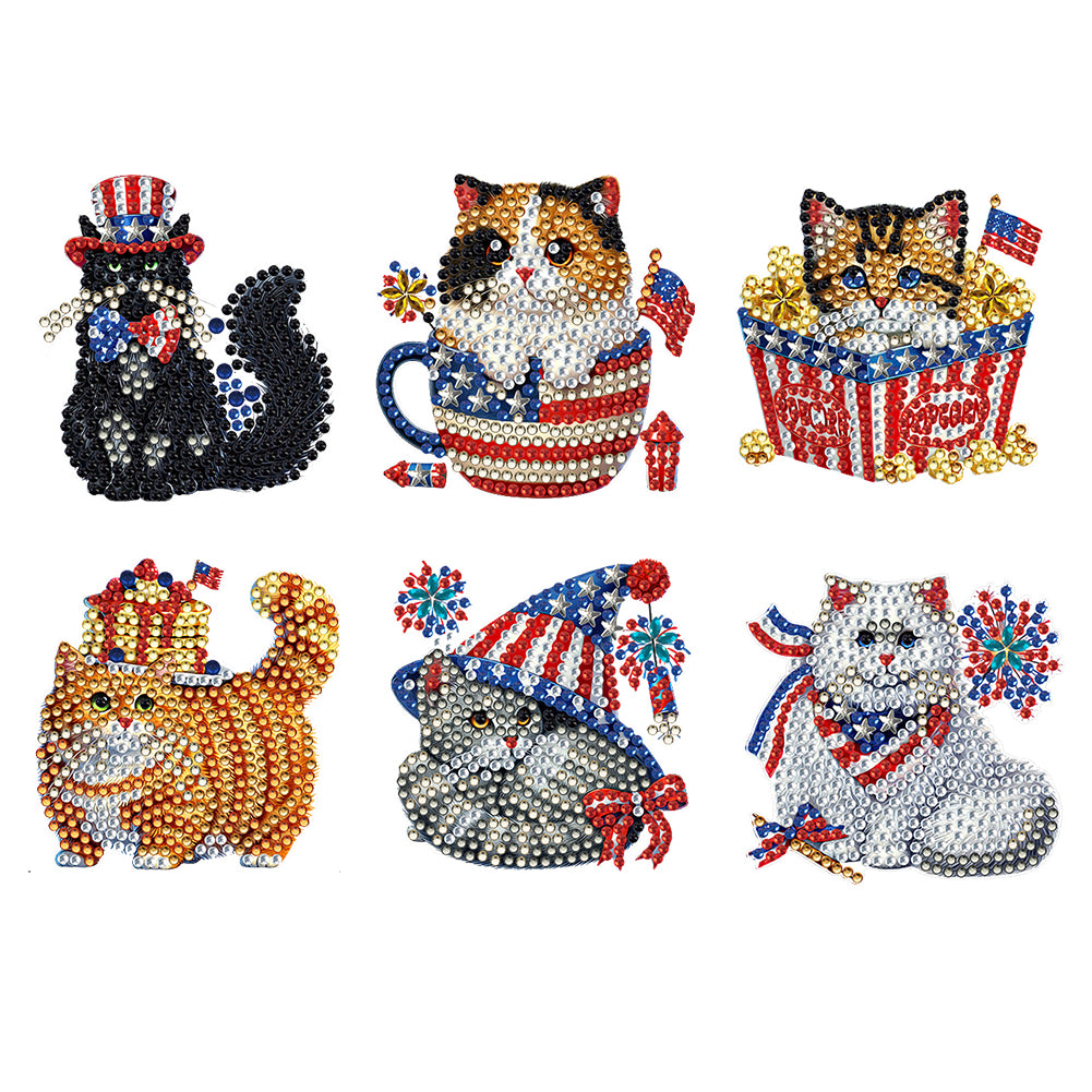 6 Pcs Diamond Art Fridge Magnet DIY Diamond Painting Refrigerator Magnet