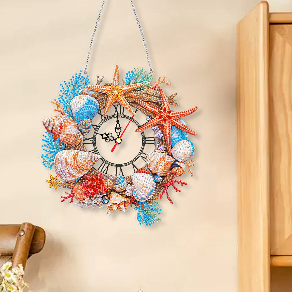 Acrylic Special Shape Flowers 5D Diamond Painting Clock Art Craft for Home Decor