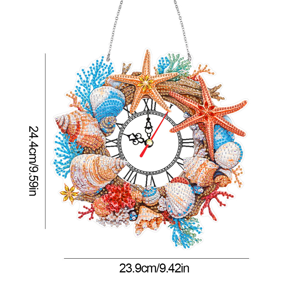 Acrylic Special Shape Flowers 5D Diamond Painting Clock Art Craft for Home Decor