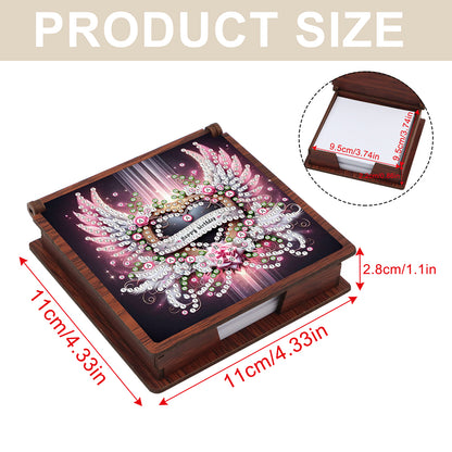 Wooden 5D Diamond Painting Kit Note Box with 160 Sheets Diamond Art Notepad Box