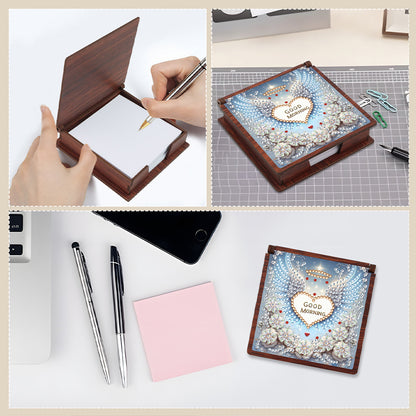 Wooden 5D Diamond Painting Kit Note Box with 160 Sheets Diamond Art Notepad Box