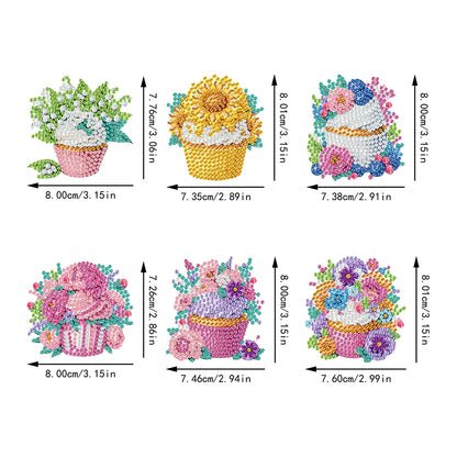 6 Pieces/set Animal Cake DIY Diamond Painting Magnets Refrigerator Fridge Magnet