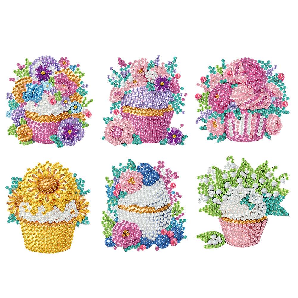 6 Pieces/set Animal Cake DIY Diamond Painting Magnets Refrigerator Fridge Magnet
