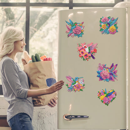 6 Pieces/set Animal Cake DIY Diamond Painting Magnets Refrigerator Fridge Magnet