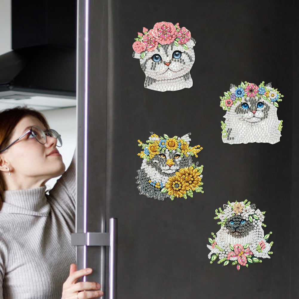 6 Pieces/set Animal Cake DIY Diamond Painting Magnets Refrigerator Fridge Magnet