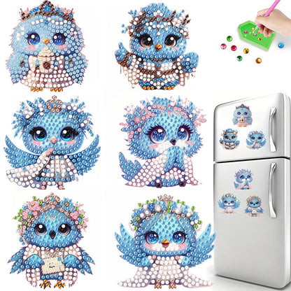 6pcs Flower Insect DIY Diamond Painting Magnet Refrigerator for Adults Beginners
