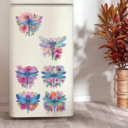 6pcs Flower Insect DIY Diamond Painting Magnet Refrigerator for Adults Beginners