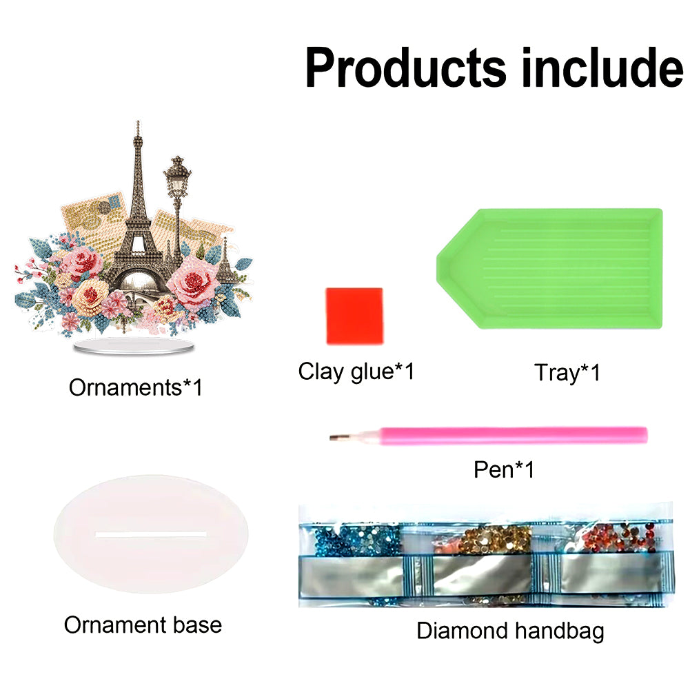 Acrylic Special Shape Flower Table Top Diamond Painting Ornament Kits Home Decor