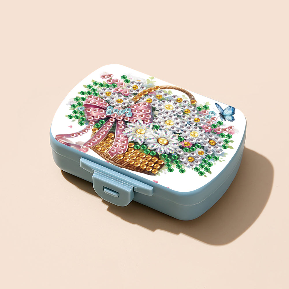 5D DIY Diamond Painting Dot Pill Case Diamond Art Pill Storage Box for Art Craft