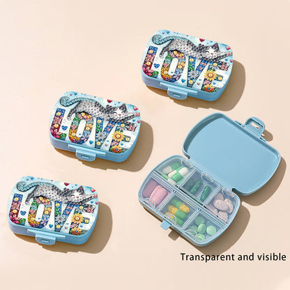 5D DIY Diamond Painting Dot Pill Case Diamond Art Pill Storage Box for Art Craft