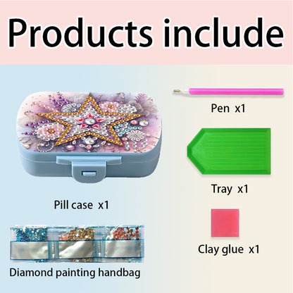 5D DIY Diamond Painting Dot Pill Case Diamond Art Pill Storage Box for Art Craft