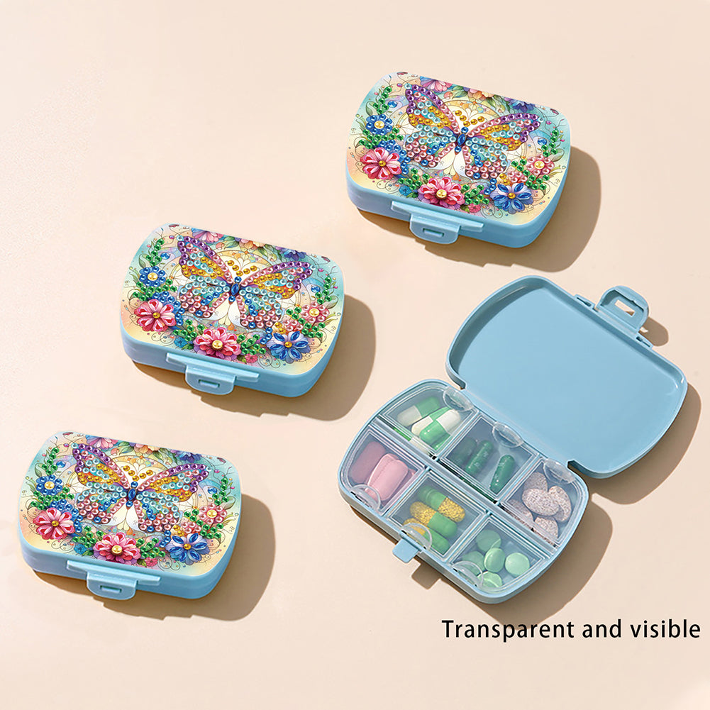 5D DIY Diamond Painting Dot Pill Case Diamond Art Pill Storage Box for Art Craft