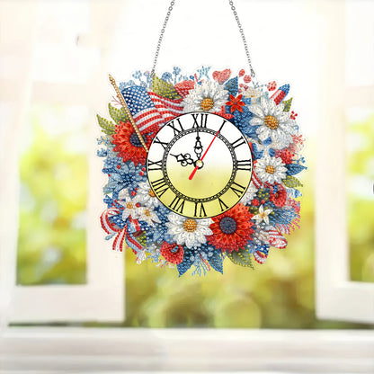 Acrylic Special Shape Daisy 5D Diamond Painting Clock Art Craft for Desktop Wall