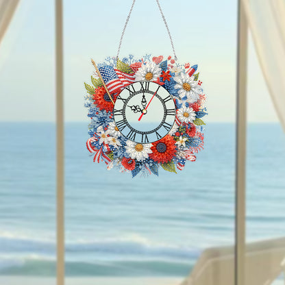 Acrylic Special Shape Daisy 5D Diamond Painting Clock Art Craft for Desktop Wall