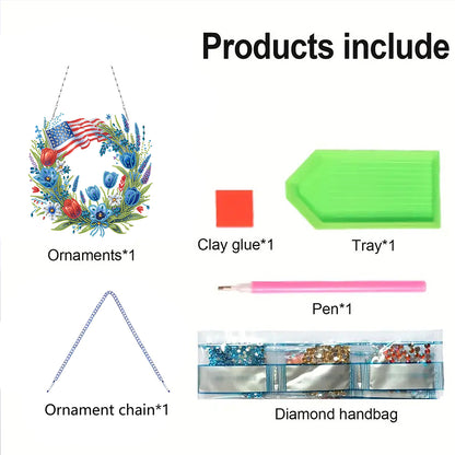Bear DIY Diamond Art Pendant Kit Diamond Painting Hanging Pendant for Art Crafts