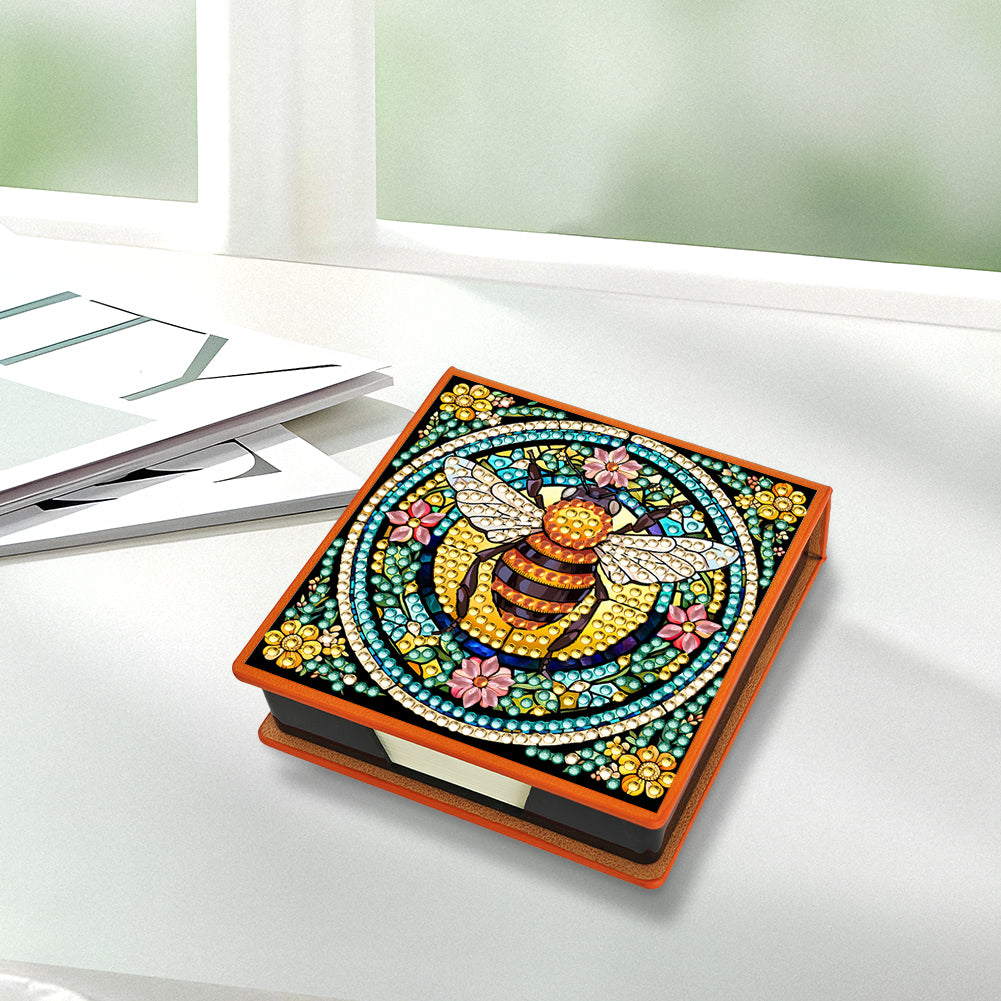Birds Leather Diamond Art Note Box with 150 Sheets of Paper for Adults Beginners
