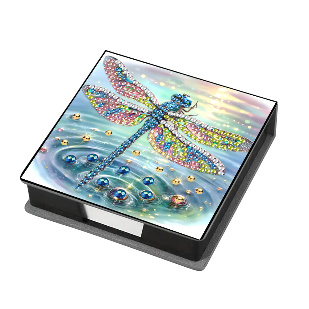 Leather Animals Diamond Art Note Box with 160 Sheets of Paper for DIY Art Craft