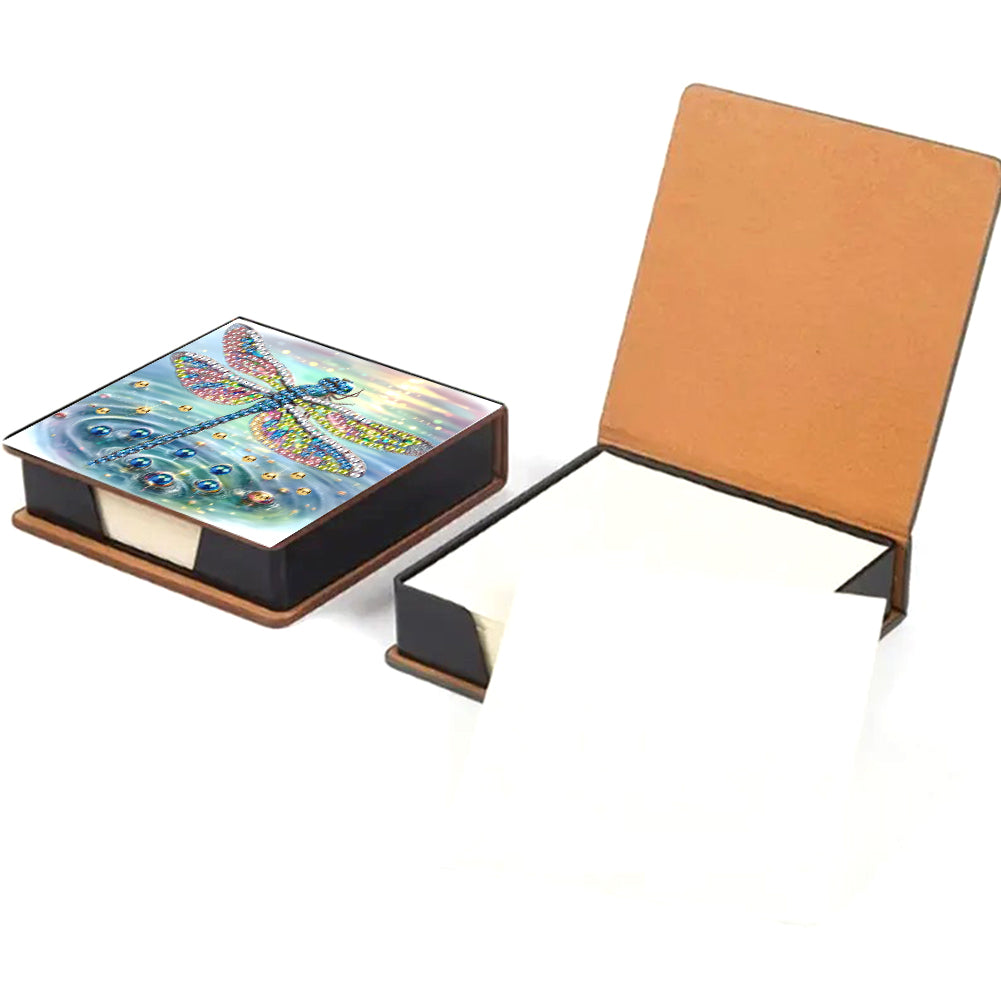 Leather Animals Diamond Art Note Box with 160 Sheets of Paper for DIY Art Craft