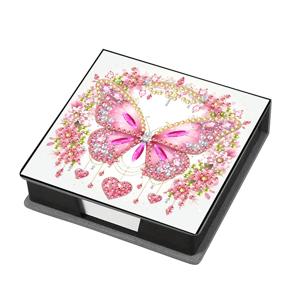 Leather Animals Diamond Art Note Box with 160 Sheets of Paper for DIY Art Craft