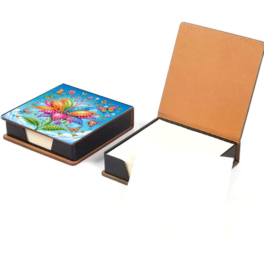 Leather Animals Diamond Art Note Box with 160 Sheets of Paper for DIY Art Craft