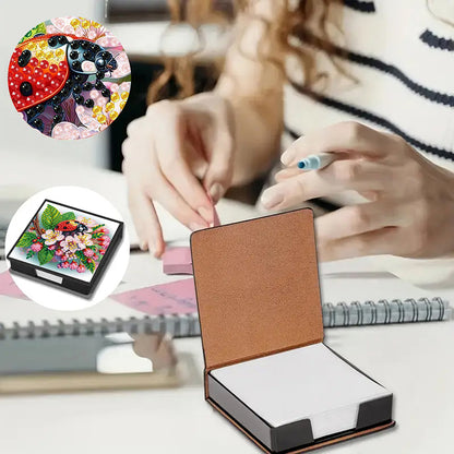 Cross Leather Diamond Art Note Box with 160 Sheets of Paper for Adults Beginners