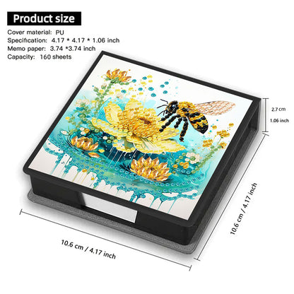 Cross Leather Diamond Art Note Box with 160 Sheets of Paper for Adults Beginners
