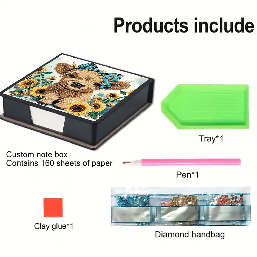 Cross Leather Diamond Art Note Box with 160 Sheets of Paper for Adults Beginners