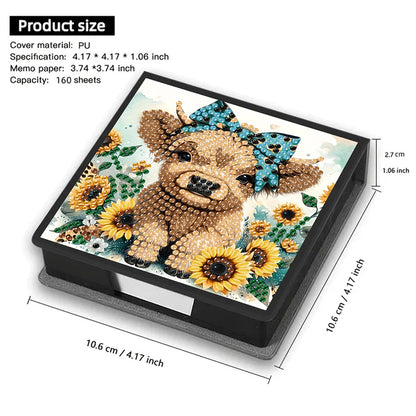 Cross Leather Diamond Art Note Box with 160 Sheets of Paper for Adults Beginners