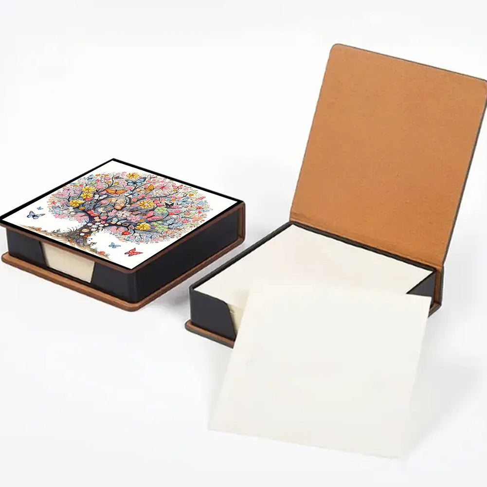 Cross Leather Diamond Art Note Box with 160 Sheets of Paper for Adults Beginners