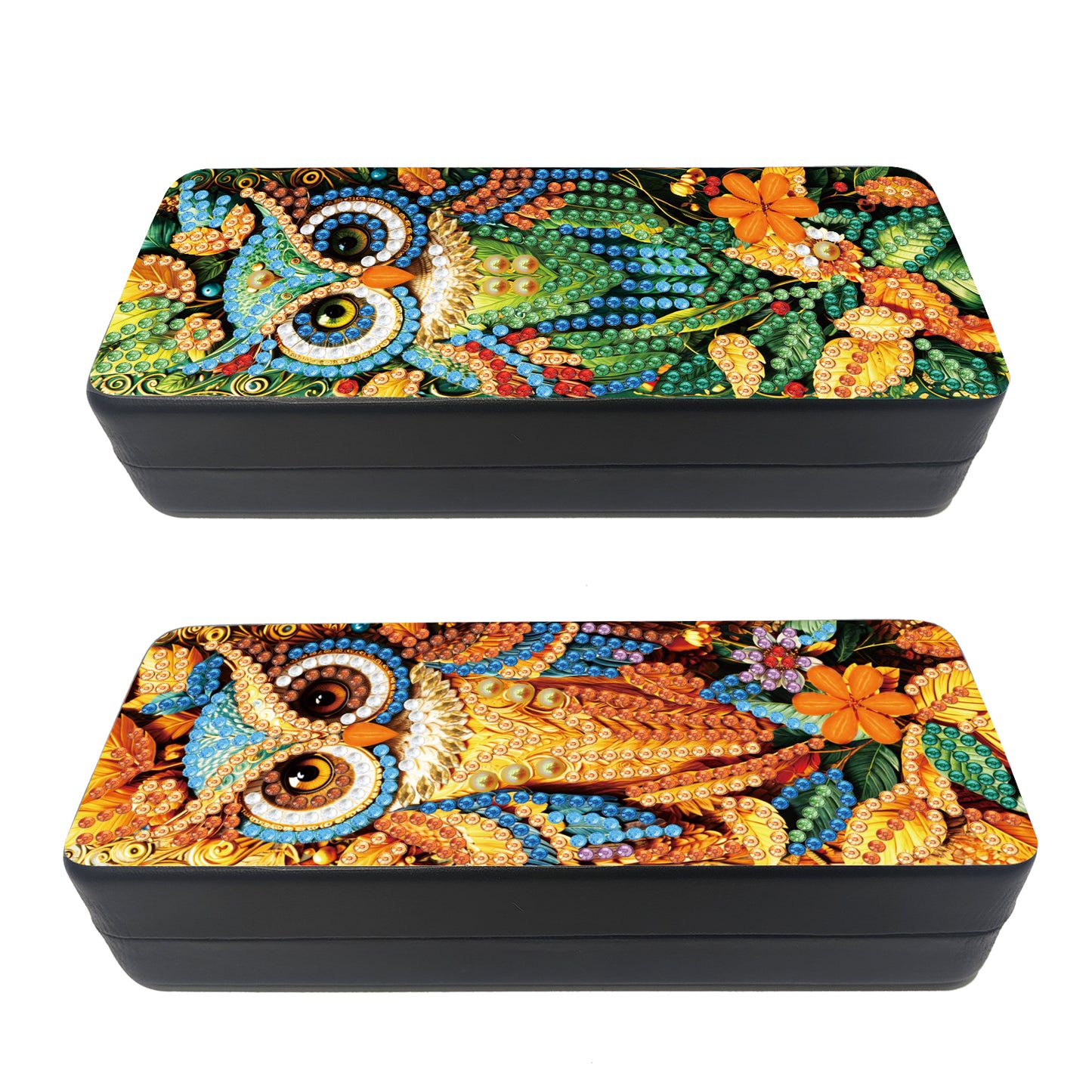 2Pcs Diamond Painting Eyeglasses Case Glasses Storage Case for Friends Gift