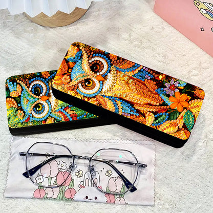 2Pcs Diamond Painting Eyeglasses Case Glasses Storage Case for Friends Gift