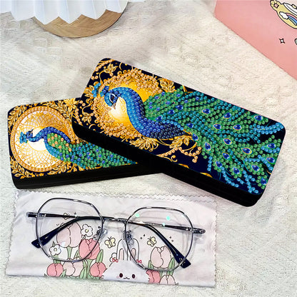 2Pcs Diamond Painting Eyeglasses Case Glasses Storage Case for Friends Gift