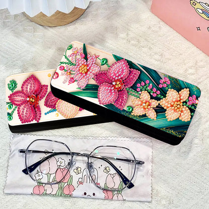 2Pcs Diamond Painting Eyeglasses Case Glasses Storage Case for Friends Gift