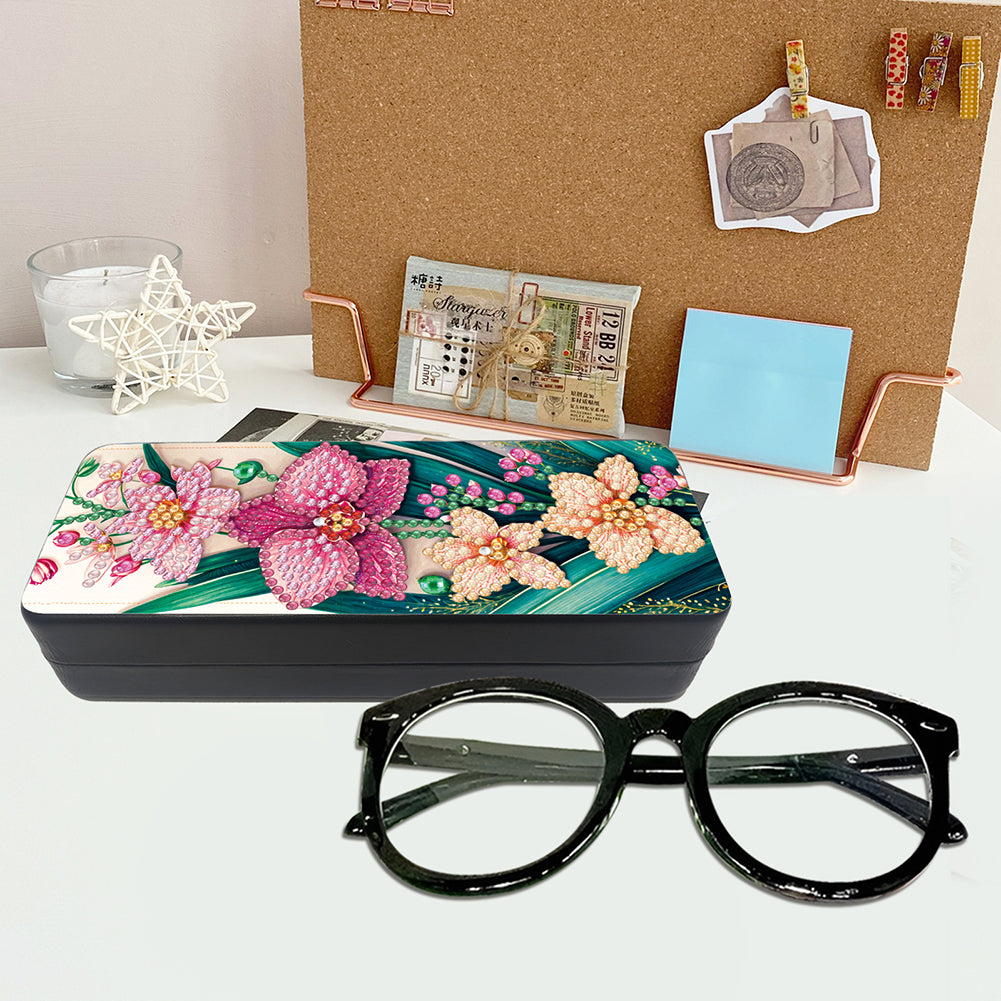 2Pcs Diamond Painting Eyeglasses Case Glasses Storage Case for Friends Gift