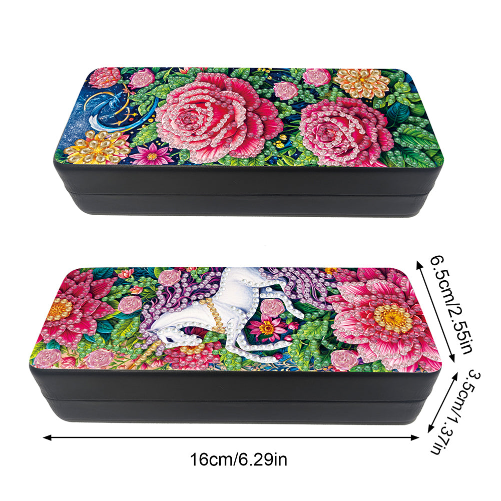 2Pcs Diamond Painting Eyeglasses Case Glasses Storage Case for Friends Gift