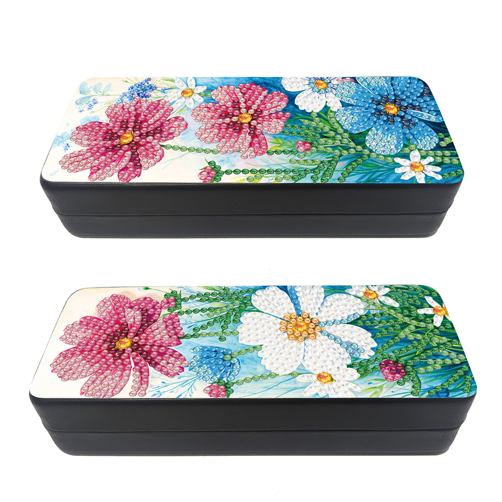 2Pcs Diamond Painting Eyeglasses Case Glasses Storage Case for Friends Gift