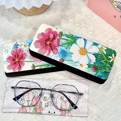 2Pcs Diamond Painting Eyeglasses Case Glasses Storage Case for Friends Gift