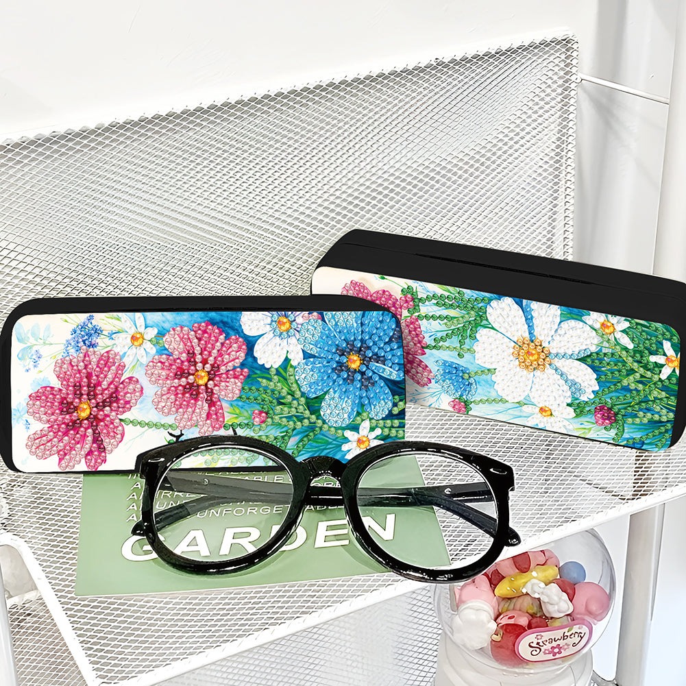 2Pcs Diamond Painting Eyeglasses Case Glasses Storage Case for Friends Gift