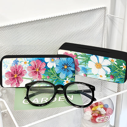 2Pcs Diamond Painting Eyeglasses Case Glasses Storage Case for Friends Gift