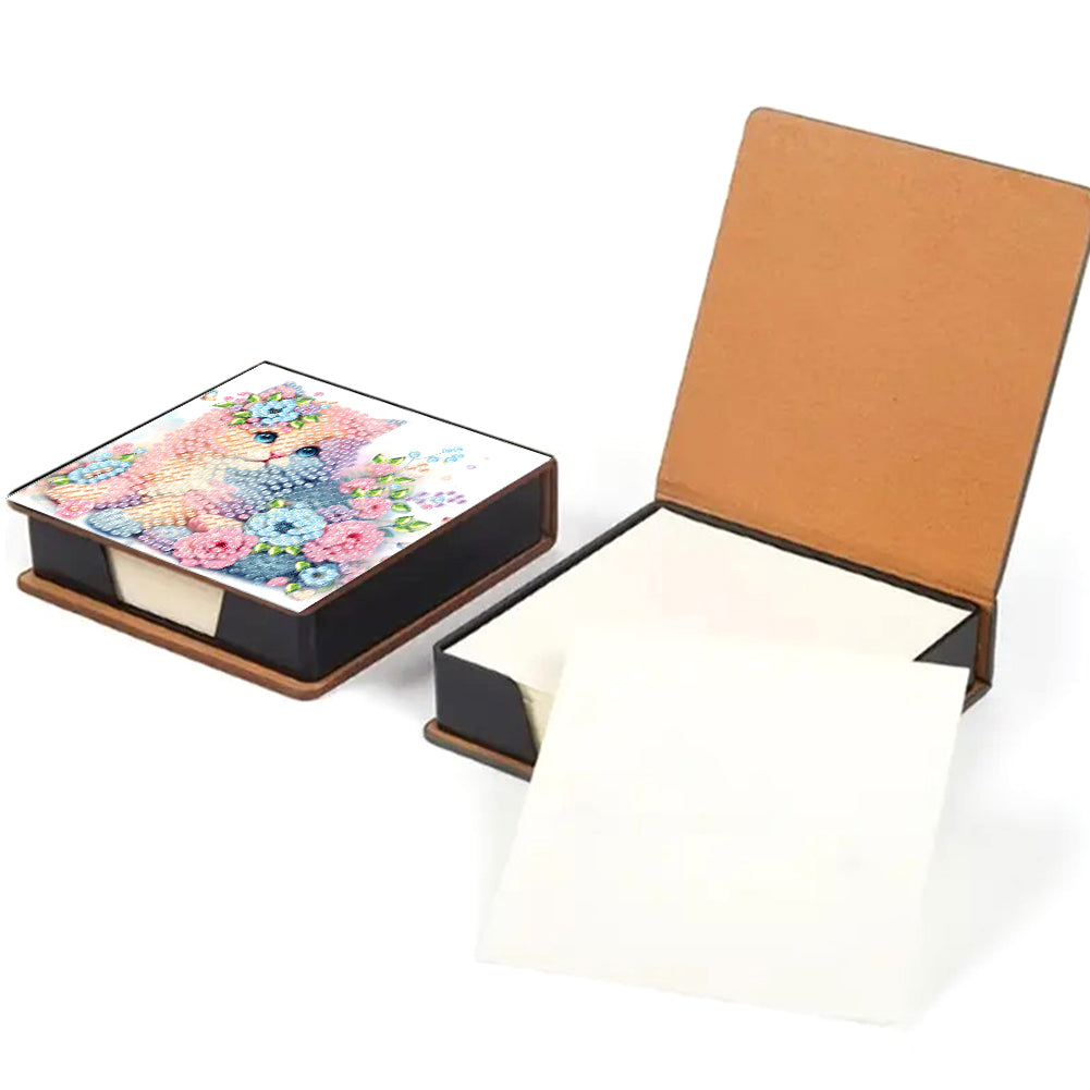 Cross Leather Diamond Art Note Box with 160 Sheets of Paper for Adults Beginners