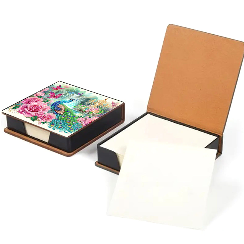 Cross Leather Diamond Art Note Box with 160 Sheets of Paper for Adults Beginners