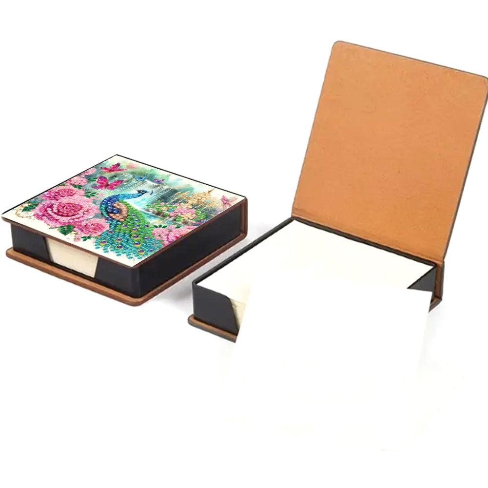 Cross Leather Diamond Art Note Box with 160 Sheets of Paper for Adults Beginners