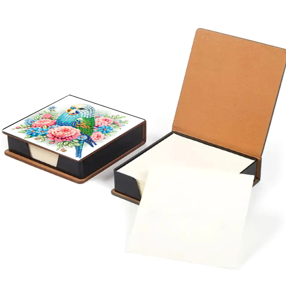 Cross Leather Diamond Art Note Box with 160 Sheets of Paper for Adults Beginners