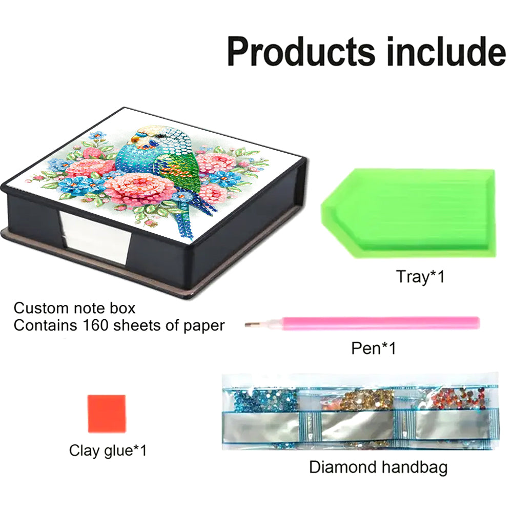 Cross Leather Diamond Art Note Box with 160 Sheets of Paper for Adults Beginners